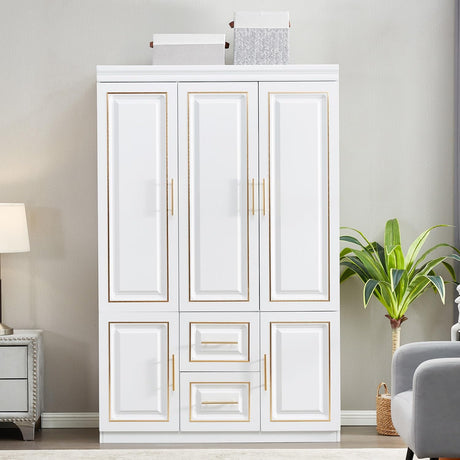 Closet with Doors Armoire Wardrobe Closets Wood Cabinet White Storage Closet