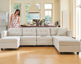 Modular U Shaped Sectional Sofa Couch, Oversized Sectional Sofa with Stoarge Seat