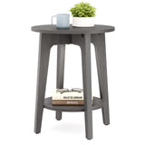 Side Table, Small Round End Table with Lower Shelf, Nightstand for Small Spaces