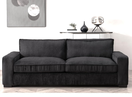 Luxe Living Room Sofa with Soft Corduroy Upholstery, Streamlined Design, Ample and Cozy 3 Seater Couch for Modern Spaces, Ideal for Entertainment and Relaxation