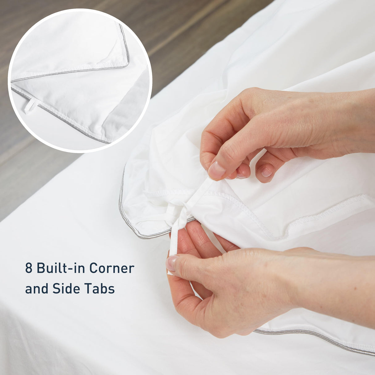 100% Cotton Shell King Duvet Insert, White Down Alternative Cotton Comforter,