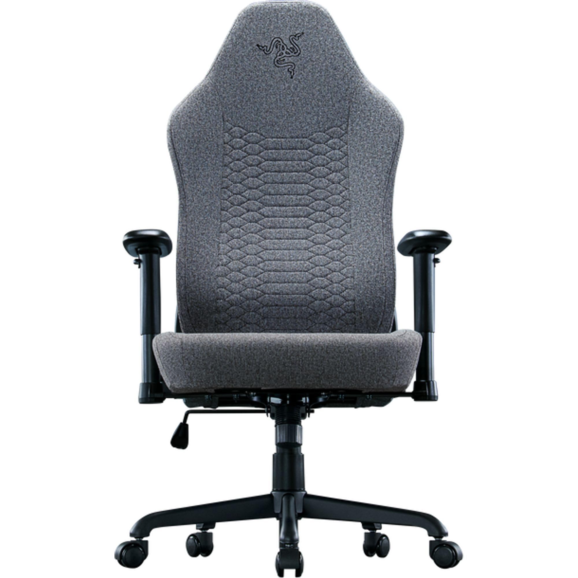 Ergonomic Gaming Chair with Built-in Lumbar Support - Light Gray