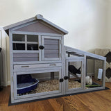 Rabbit House Indoor Outdoor Rabbit Hutch with Ventilation Door,Wooden Bunny cage