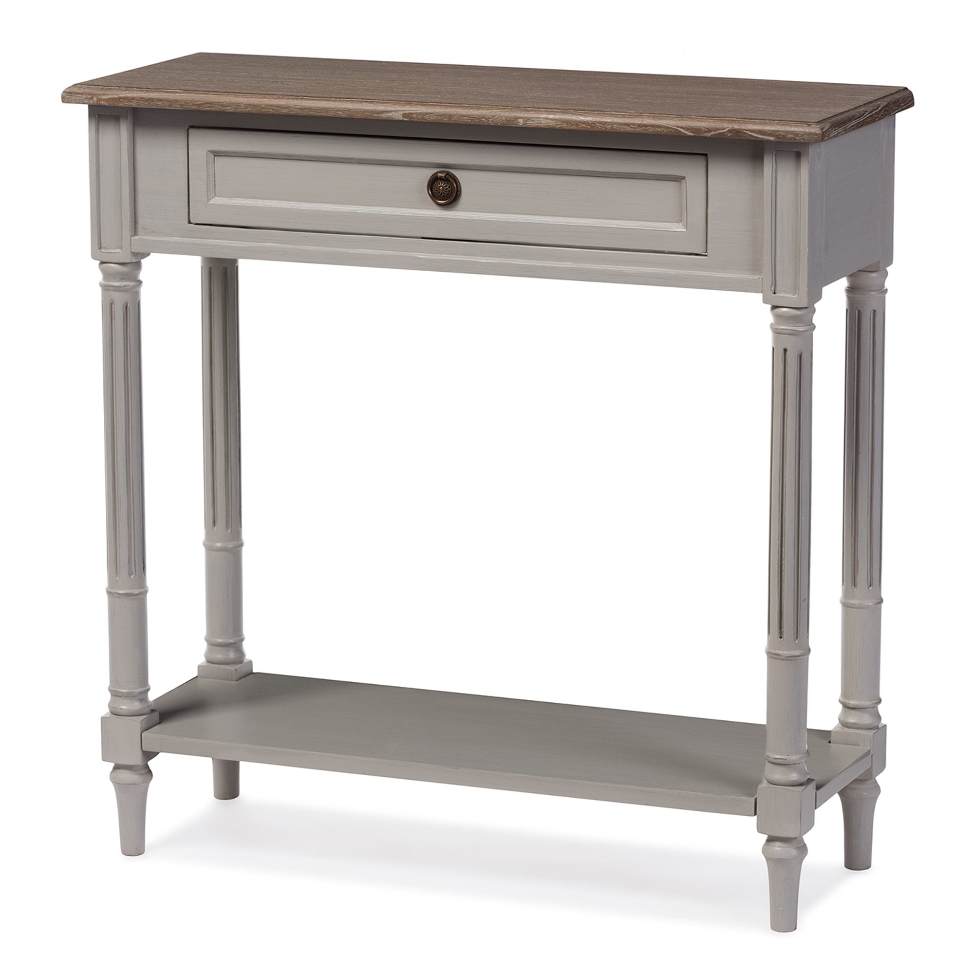 EDD8VM/M-B-W1 Console Table, White Wash