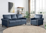 2 Piece Living Room Furniture Set,Chesterfield Faux Leather Sofa Couch Set