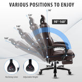 High Back 400lbs Big and Tall Reclining Executive Office Chairs with Footrest Headrest,