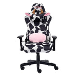 Cow Print Gaming Chair - Ergonomic Office Chair with Memory Foam & Lumbar Support