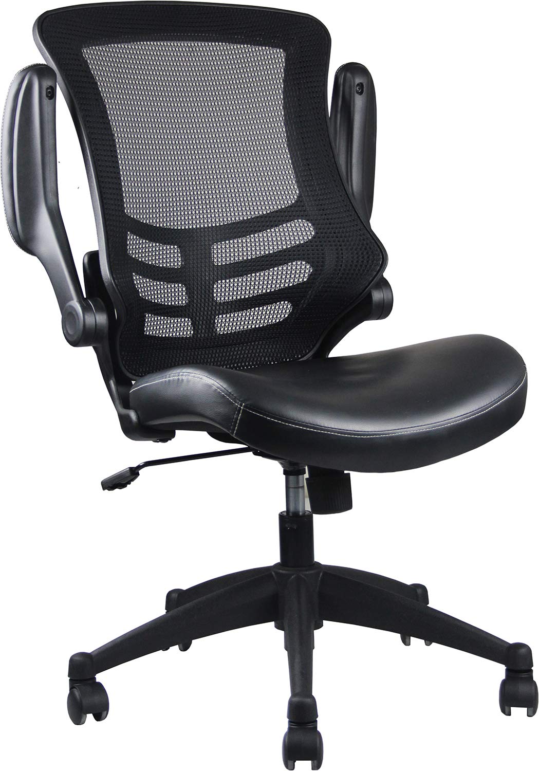 Mid-Back Mesh Office Chair With Adjustable Arms. Color: Black