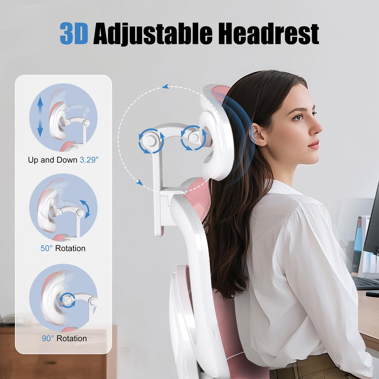 Ergonomic Office Chair with Adjustable Lumbar Support and 3D Arms