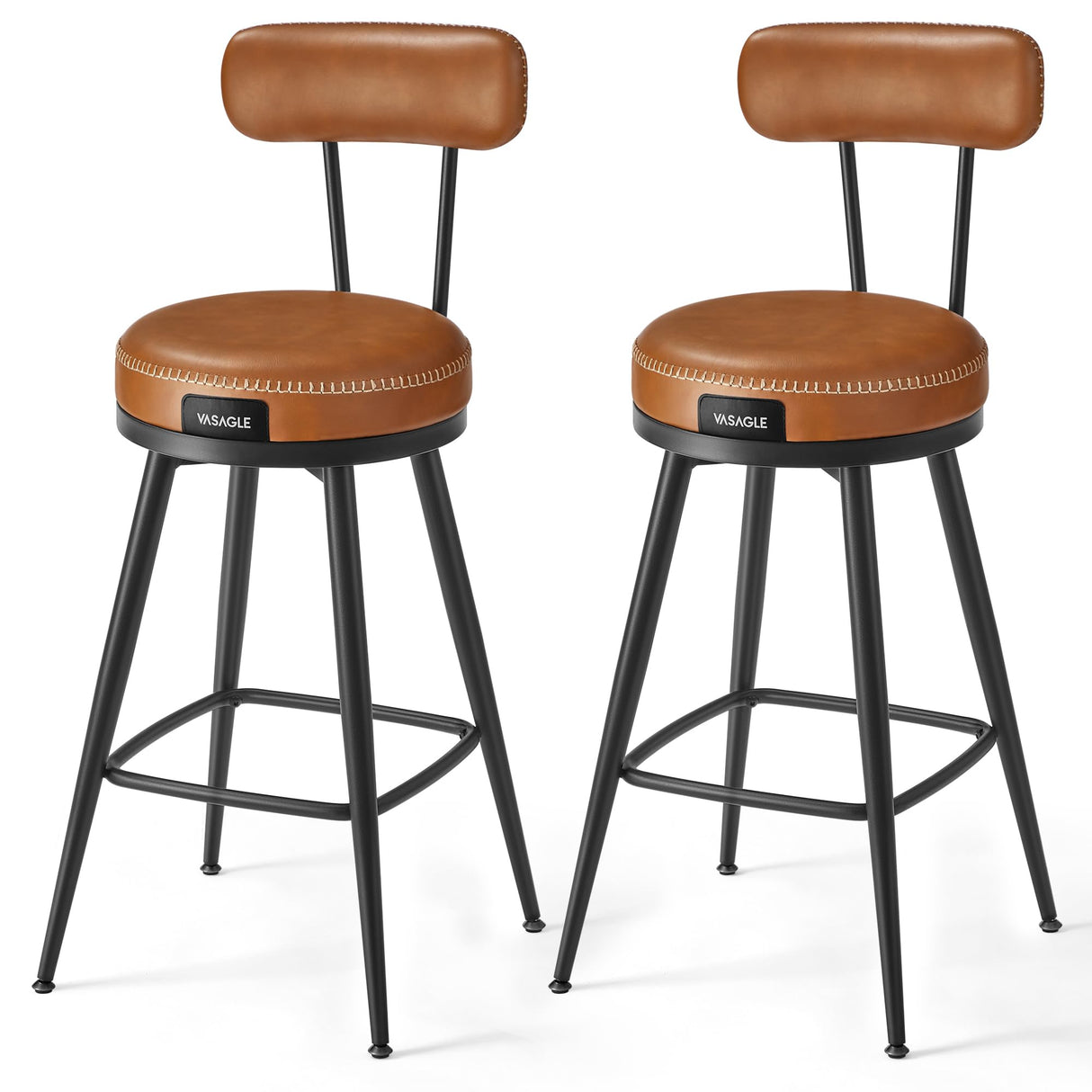 EKHO Collection - Bar Stools Set of 2, Counter Height Swivel Bar Stools