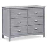 Nolan 6-Drawer Double Dresser in Grey