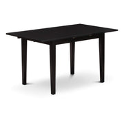 NOPF5-BLK-C 5 Piece Dining Room Furniture Set Includes a Rectangle Kitchen Table with Butterfly Leaf