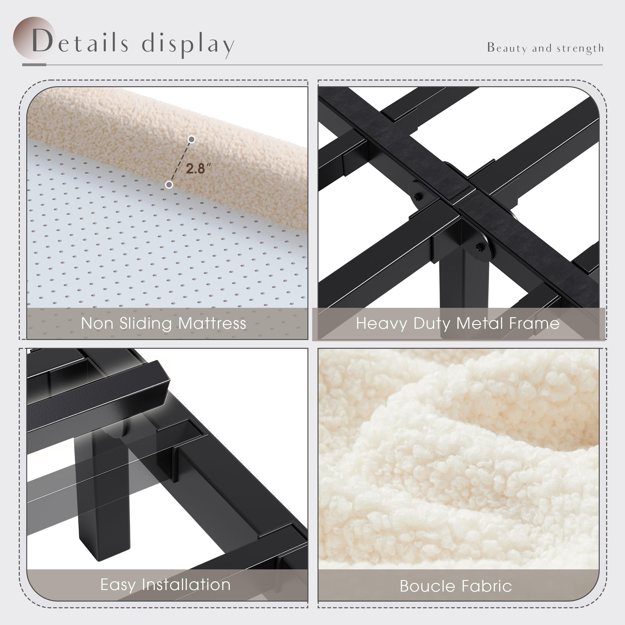 Cloud Queen Bed Frame - Easy Assembly with Rounded Corners