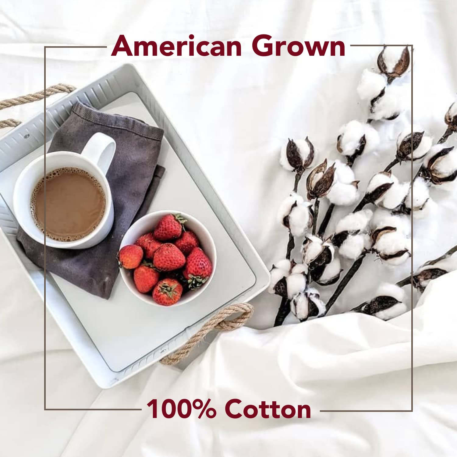 Luxury Sheet Set | 100% American Grown Cotton Basics | Premium Hotel Ultra-Soft