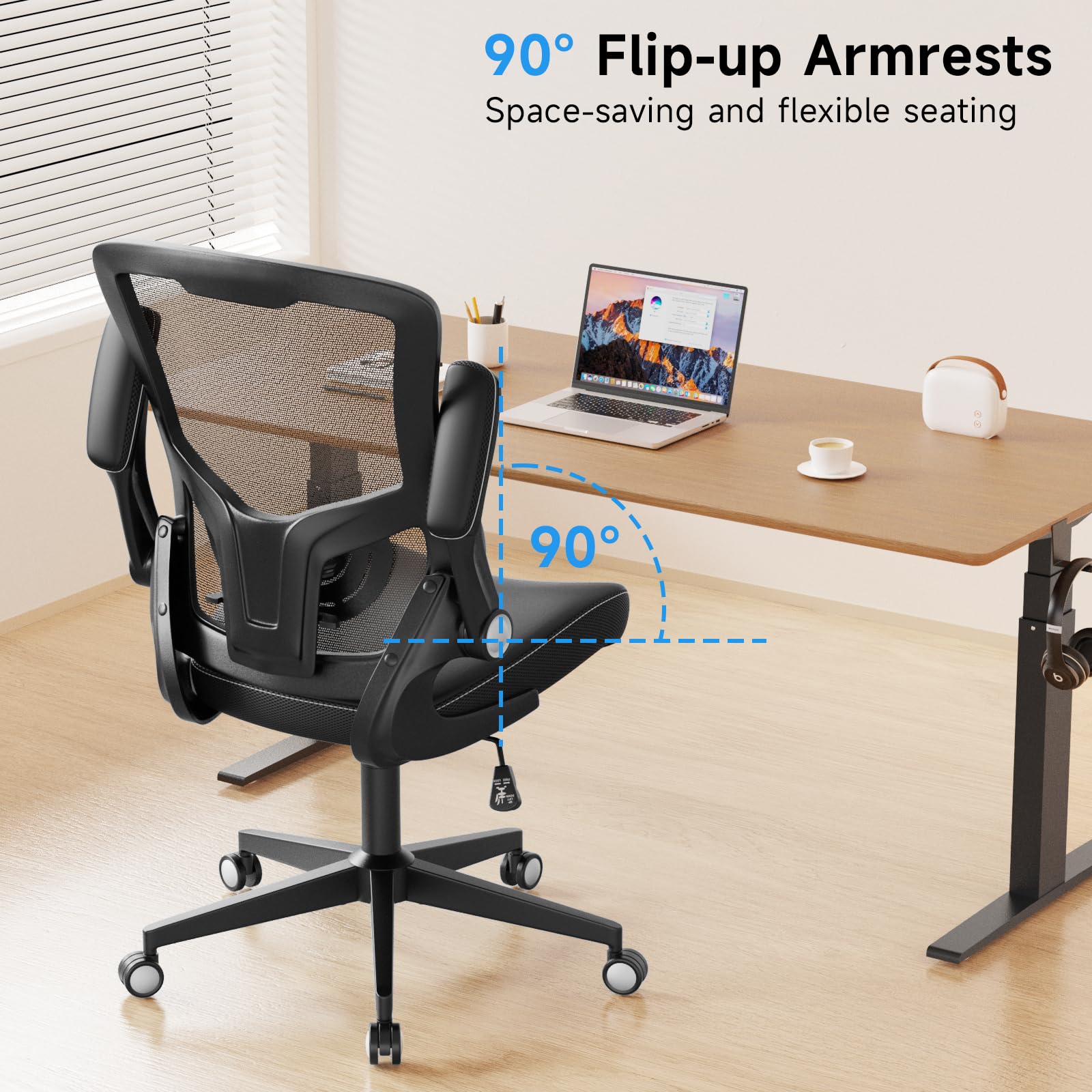 Ergonomic Mesh Office Chair with Lumbar Support - 350 lbs Capacity