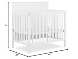 Ava 4-in-1 Convertible Mini Crib in White, Greenguard Gold Certified, Non-Toxic Finish,