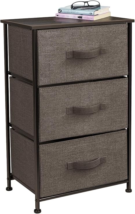 Nightstand with 3 Drawers - Bedside Furniture End Table Night Stand