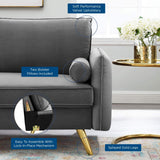 Revive Performance Velvet Sofa, Gray