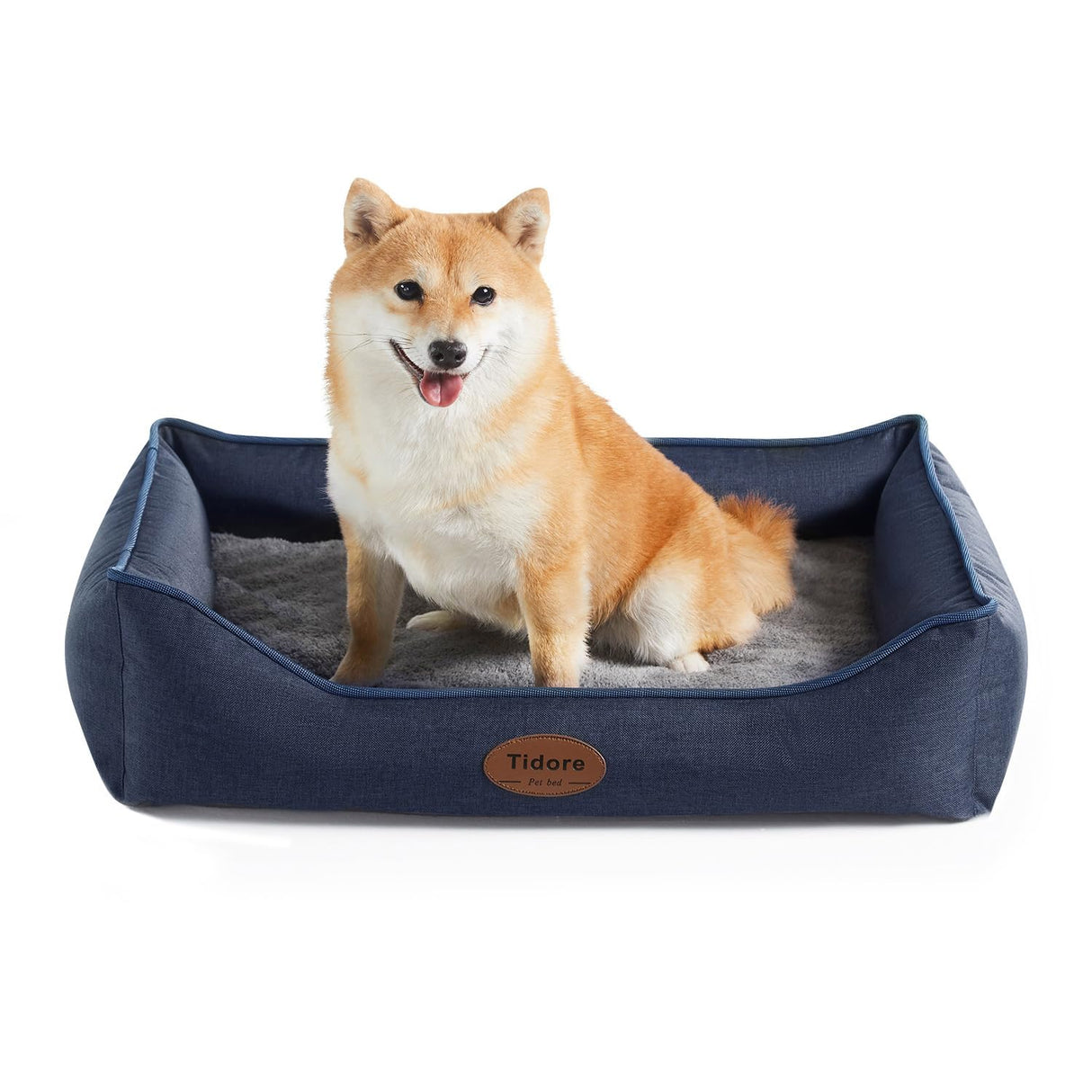 Tidore Orthopedic Dog Beds for Medium Large Dogs, Durable Egg Crate Foam Sofa Dog Bed wit Washable Removable Cover,Waterproof Lining and Nonskid Bottom,Pet Bed for Large Dogs (Navy Blue, Medium)