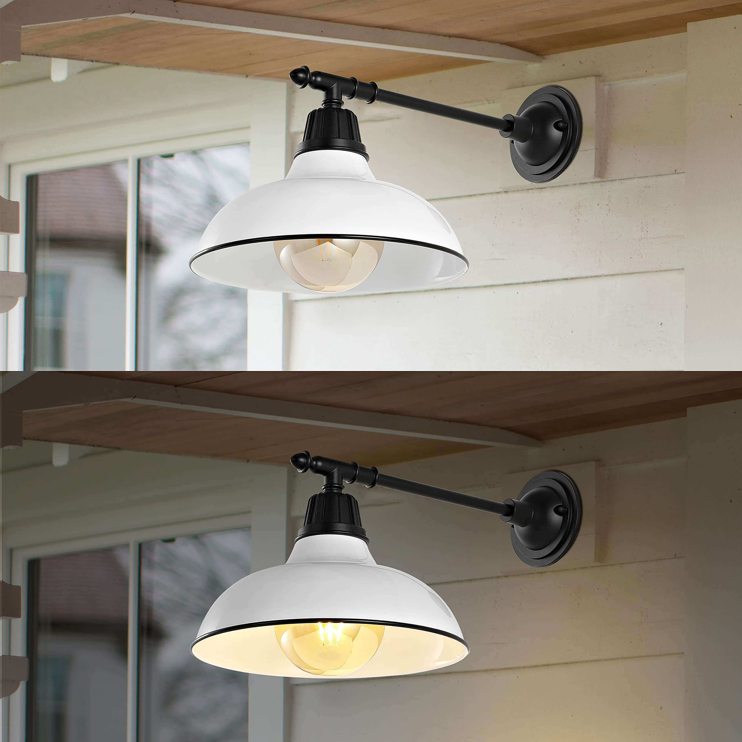 Wallace 12.25" 1-Light Farmhouse Industrial Indoor/Outdoor Iron LED Victorian Arm Outdoor