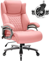 Big and Tall 400lbs Office Chair- Adjustable Lumbar Support Quiet Rubber Wheels Heavy