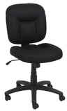 Low-Back Adjustable Office Chair - Black Fabric Upholstery