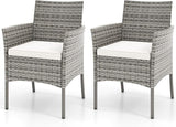 Wicker Patio Chairs Set of 4, Indoor Outdoor PE Rattan Armchairs w/Cane Back