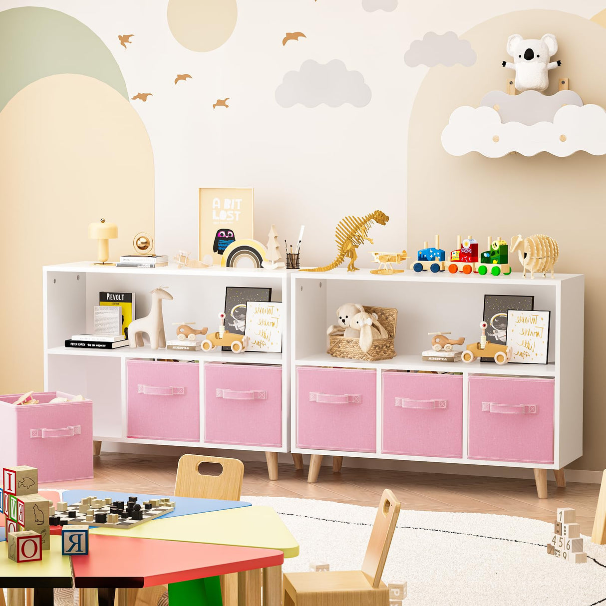 Toy Storage Organizer with 3 Drawers, Multi-Functional Children Bookcase