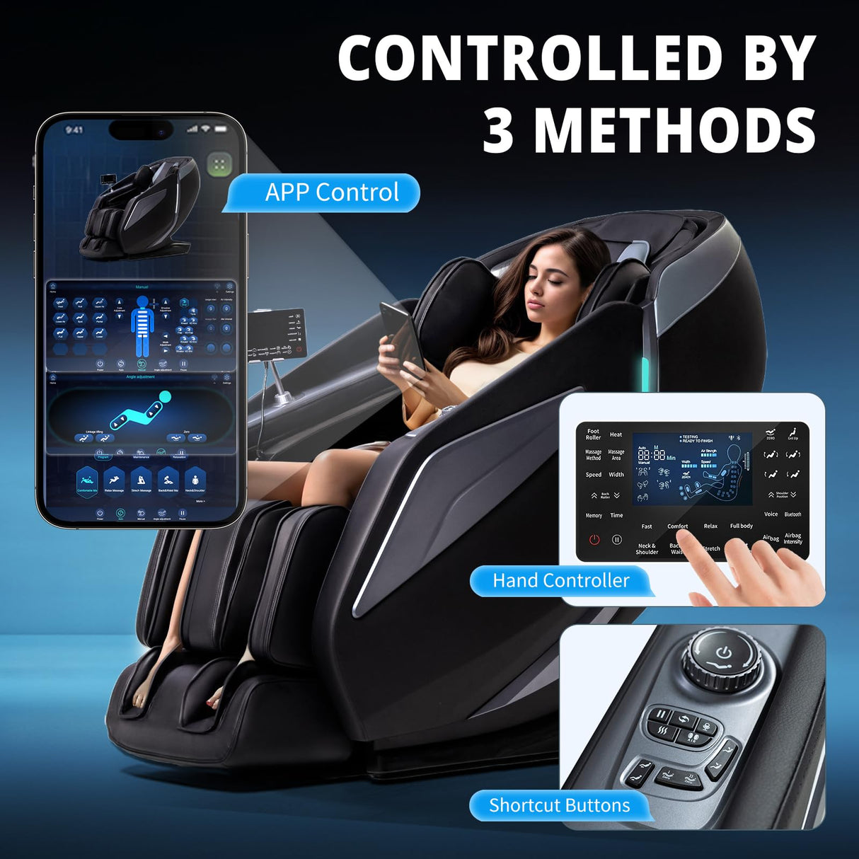 Massage Chair Full Body Recliner - Zero Gravity with Heat, 15 Modes