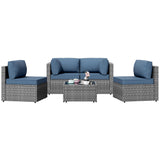 5 Pieces Outdoor Patio Furniture Sets, Patio Sectional Sofa
