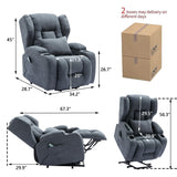 Recliner Chair,Linen Fabric Power Lift Recliner with Heat & Massage,Single Lazy Sofa