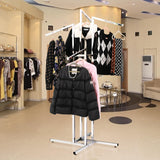 4 Way Adjustable Clothing Rack with Slanted Arms - Retail Clothing Rack Display