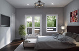Farmhouse Semi Flush Mount Ceiling Light Fixture Black Rustic Metal Caged Ceiling