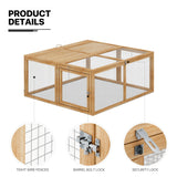 Portable Chicken Run Rabbit Hutch Folding Chicken Cage Hen Coop for Indoor/Outdoor