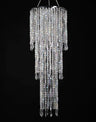 Modern Chrome Beaded Hanging Chandelier (W10.25 x H20”)