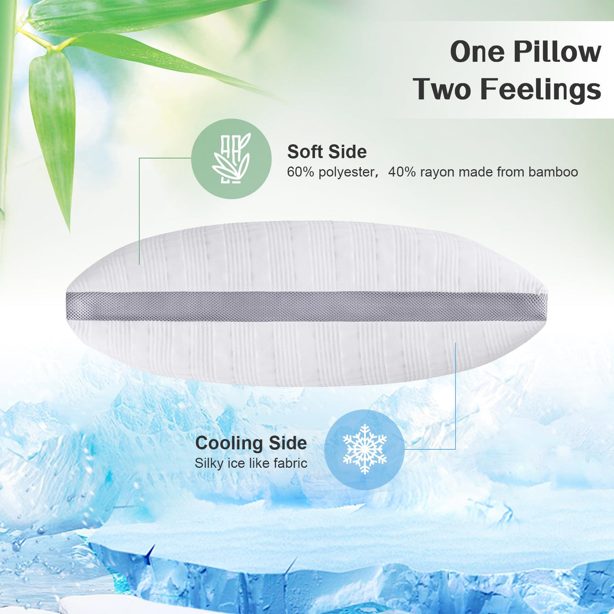 Cooling Pillows King Size Set of 1/2,Shredded Memory Foam Bed Pillows for