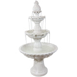 57" H Welcome 3-Tier Water Fountain - Large Electric Water Fountain with Pineapple Topper