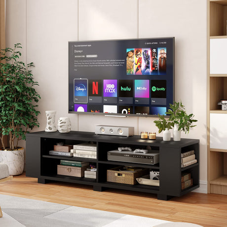 Wood TV Stand for TVs up to 65 Inch Flat Screen, Modern Entertainment Center