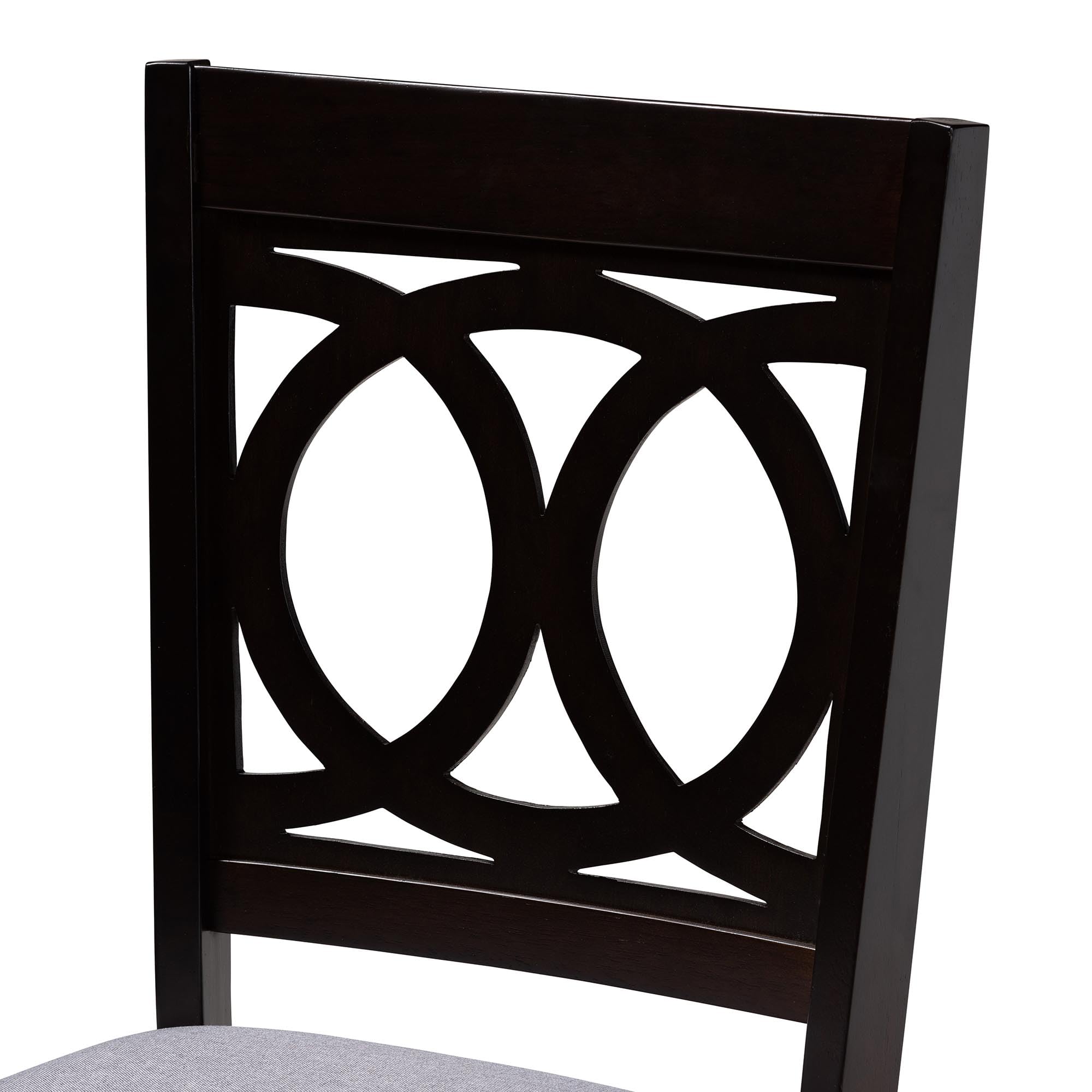 Dining Set, 5-Piece, Grey/Espresso Brown