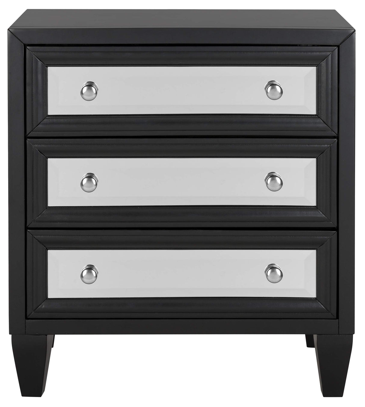 Home Marlon Black Mirrored 3-drawer Chest