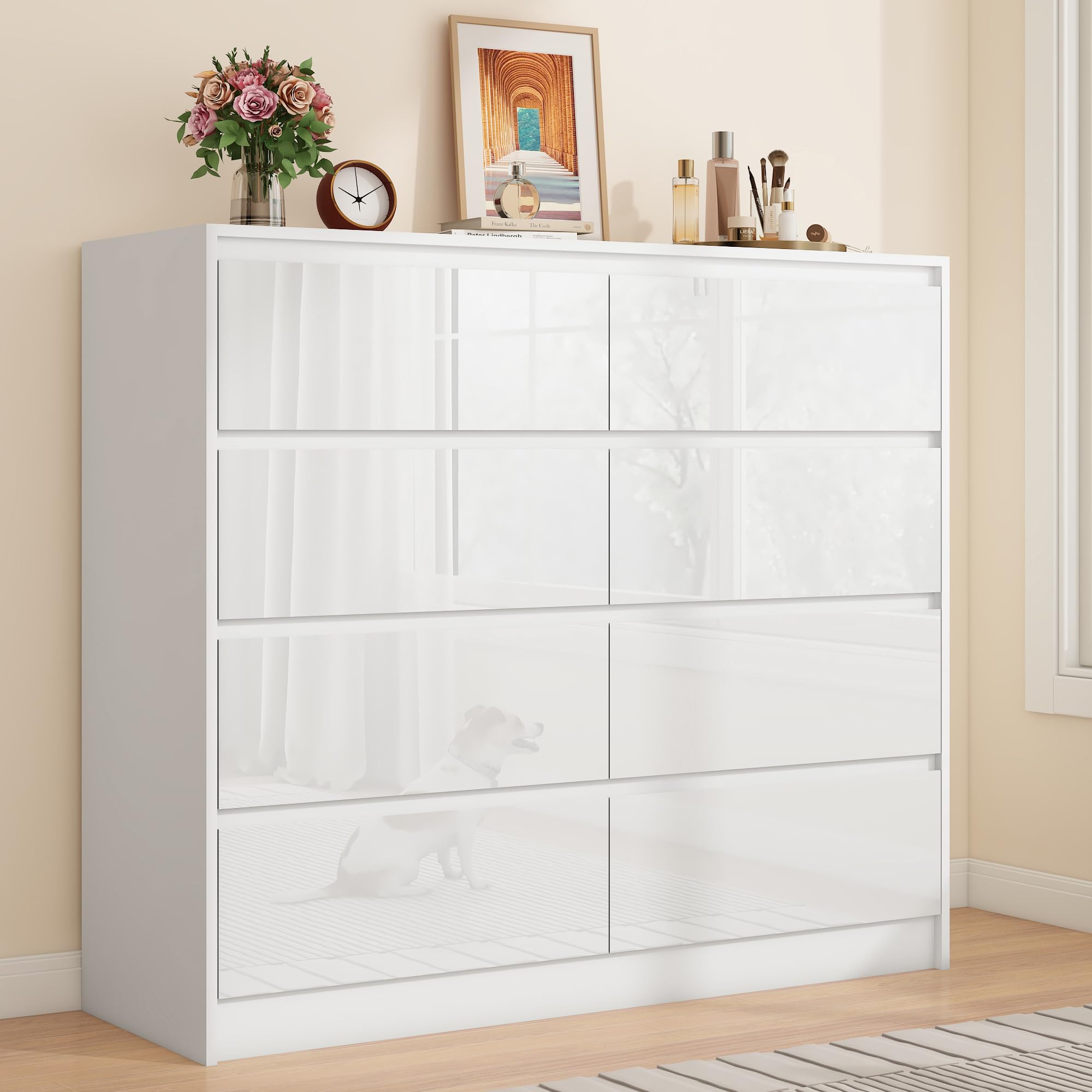 8 Drawer Dresser for Bedroom, Simply Modern Chest of Drawers