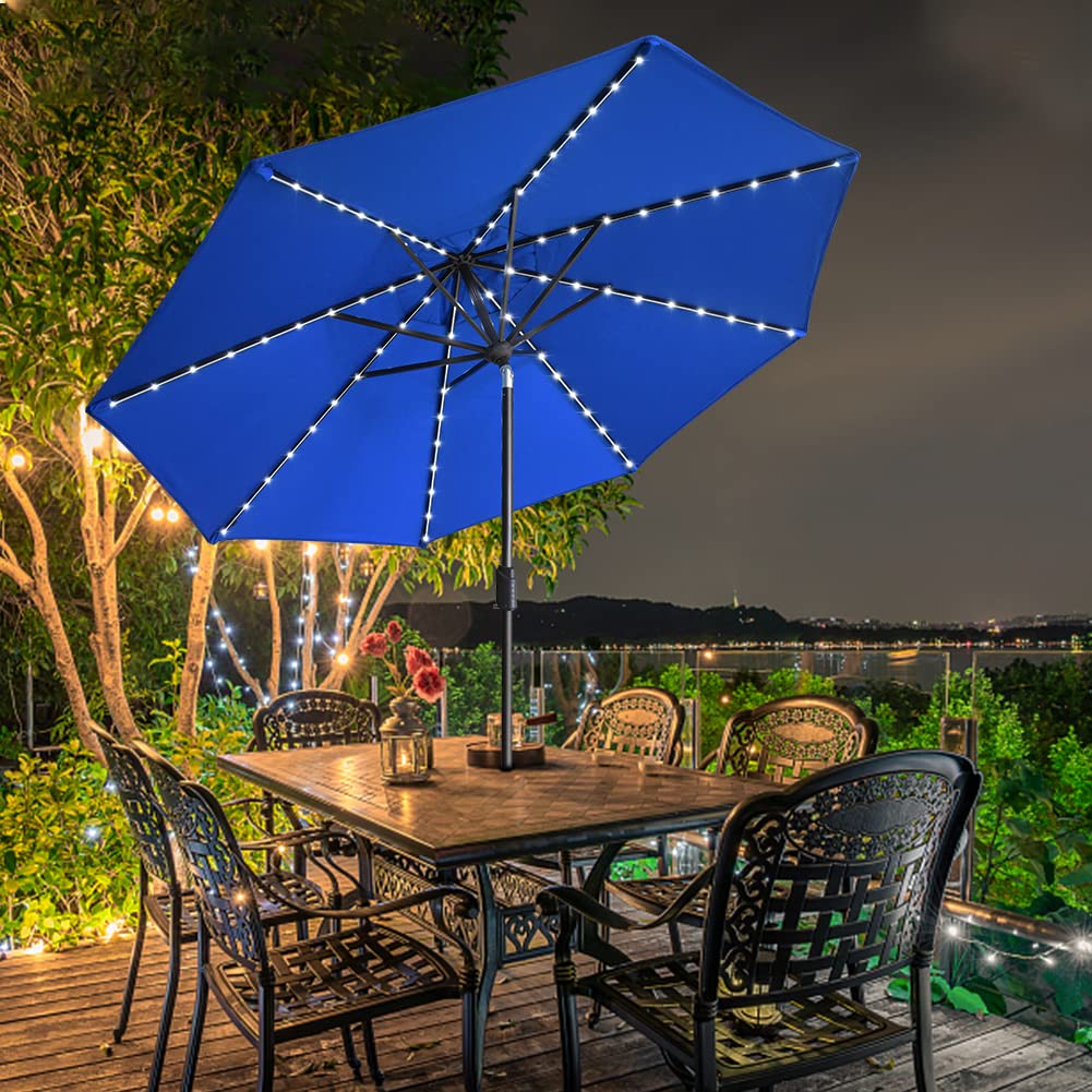 EliteShade USA 10-Year-Non-Fading Solar 9ft Market Umbrella