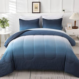 Comforter Set Queen Green 7 Pieces Gradient Olive Green Lightweight Bed in a Bag Queen Size Set