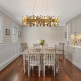 Luxury Modern Crystal Chandelier, L40'' Dining Room Chandelier Over Table