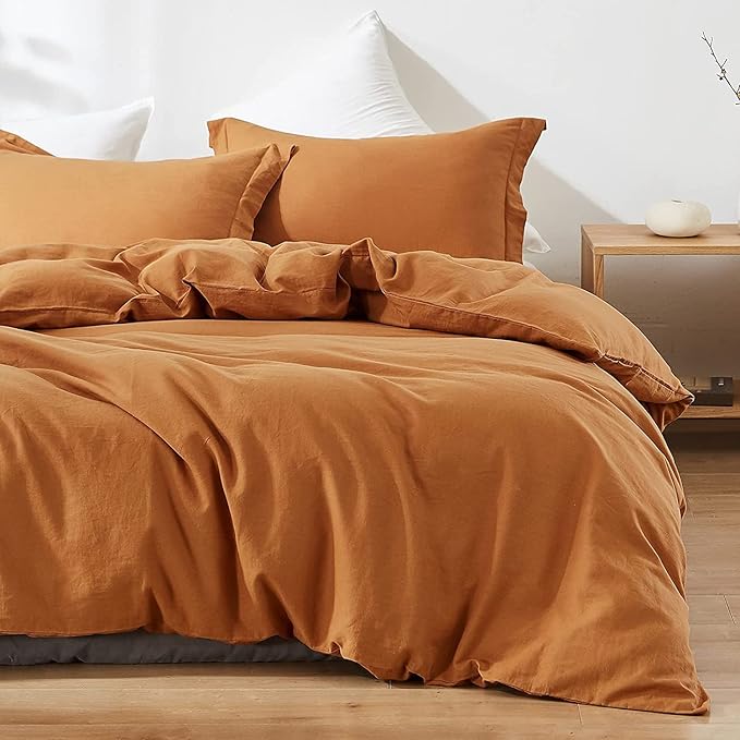 French Linen Duvet Cover Set  (1 Comforter Cover,1 Pillowcase)