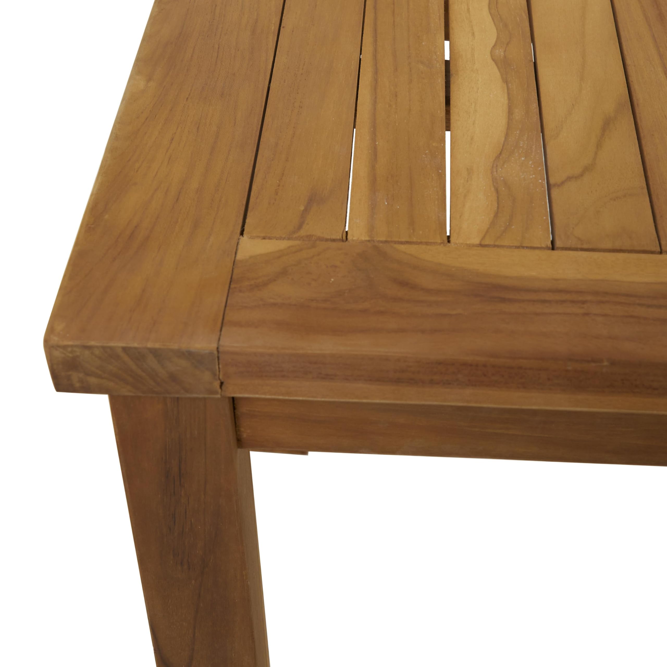 Deco 79 Teak Wood Slatted Outdoor Accent Table, 19" x 18" x 18", Brown - Bircata
