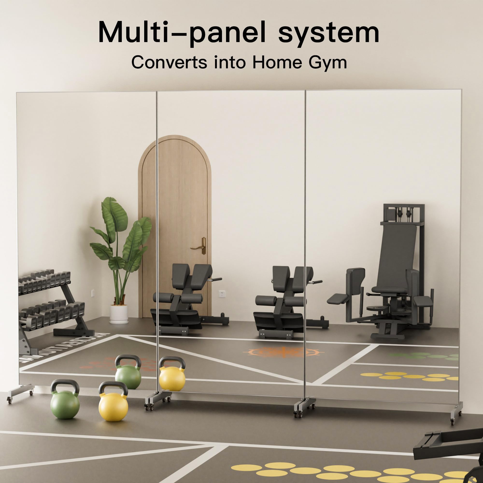 63"x20" Ultra-Light Mobile Floor Mirror with Shatterproof Film