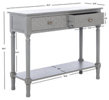 Safavieh Home Collection Halton Distressed Grey 2-Drawer Bottom Shelf Console Table CNS5718D, 0