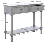 Safavieh Home Collection Halton Distressed Grey 2-Drawer Bottom Shelf Console Table CNS5718D, 0