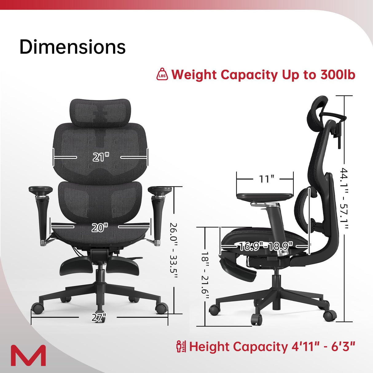 Ergonomic Office Chair with Footrest and Dynamic Lumbar Support